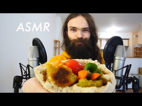 ASMR Falafels & Hummus Mukbang (Cooking + Eating Sounds)(No Talking 먹방 + 쿡방)