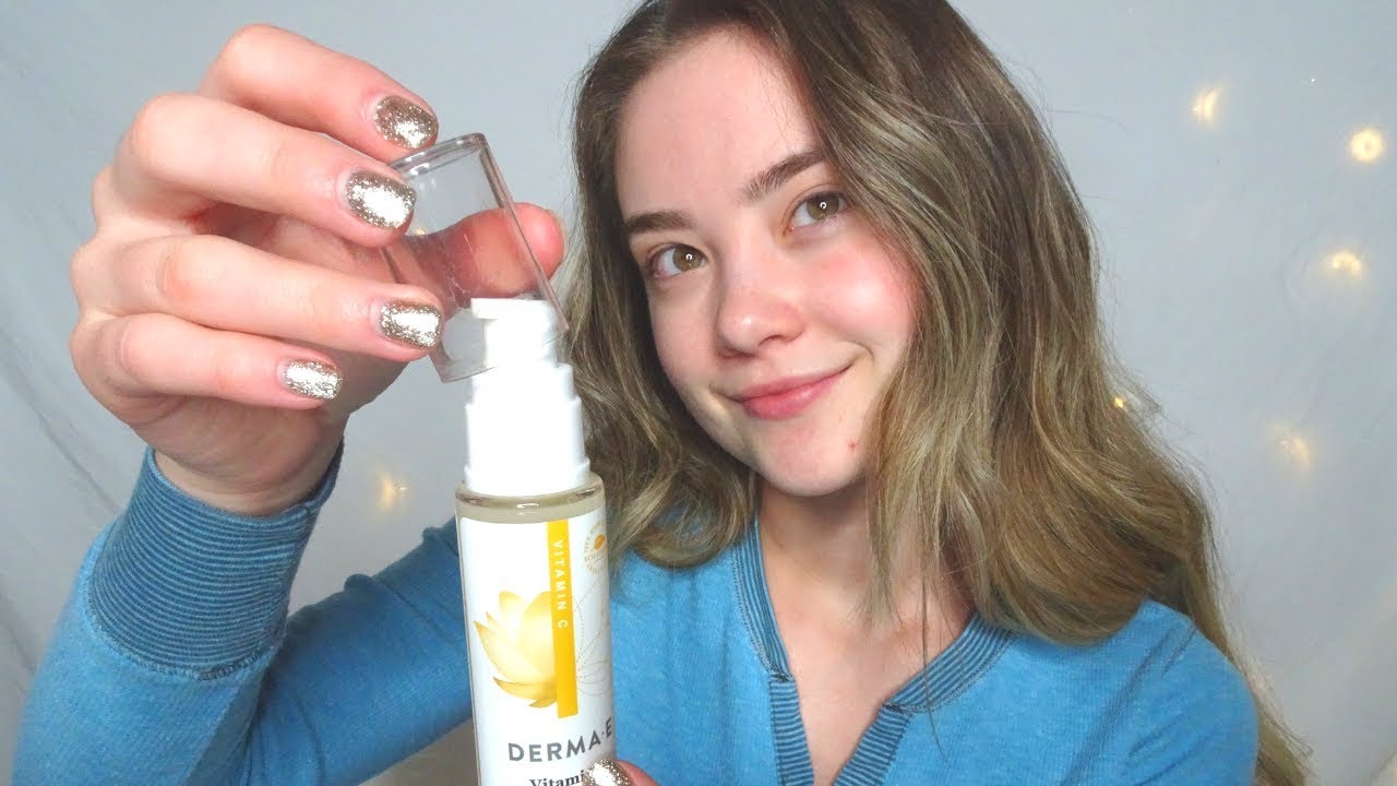 ASMR Skincare Routine & How I Curl My Hair! Lid Sounds, Gentle Tapping, Relaxing Whispers