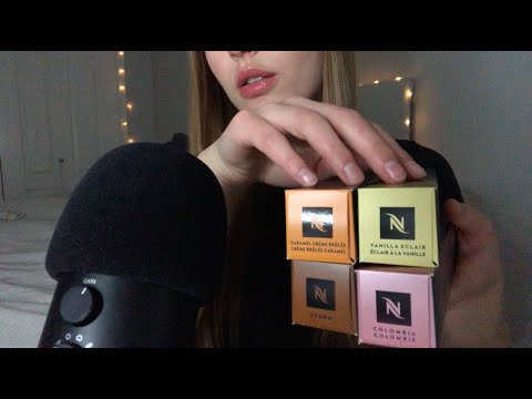 ASMR Nespresso haul!☕️ | cardboard tapping, tongue clicking, whispering, some glass tapping +