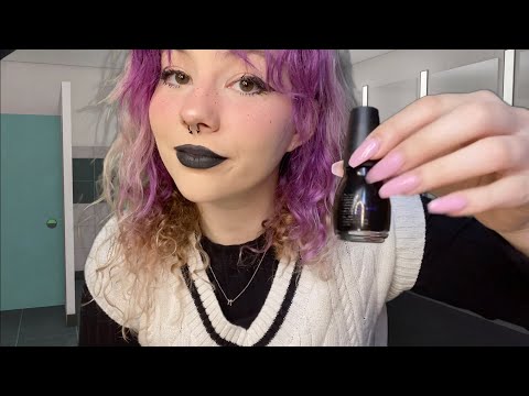 ASMR E-GIRL gives you a nose piercing in the school bathroom ROLEPLAY ...