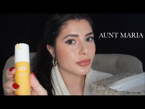ASMR Aunt Maria Does Your Skincare Before Bed (Personal Attention for Sleep/Layered Sounds)