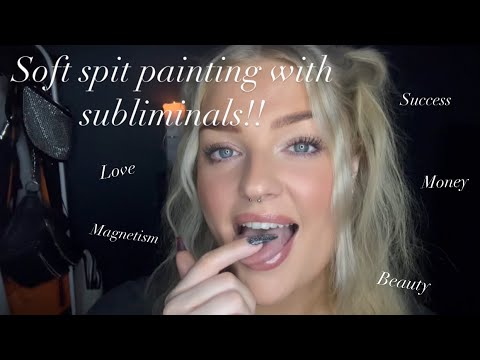 Spit painting WITH subliminals! (Money, love, beauty & success) #asmr #spitpainting #mouthsounds