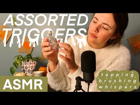 ASMR | Assorted Triggers 💛🧡 (tapping, whispers, mic brushing, fluttering)
