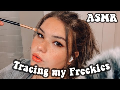 ASMR Tracing my Face | Counting my Freckles | Up-Close Whispering | Light Mouth Sounds | Tingly