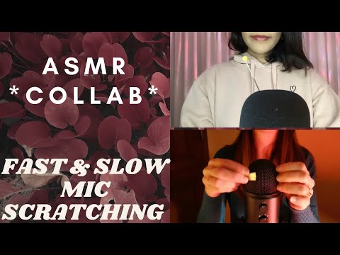 ASMR - Fast VS Slow MIC SCRATCHING (ASMR Collab, no talking)