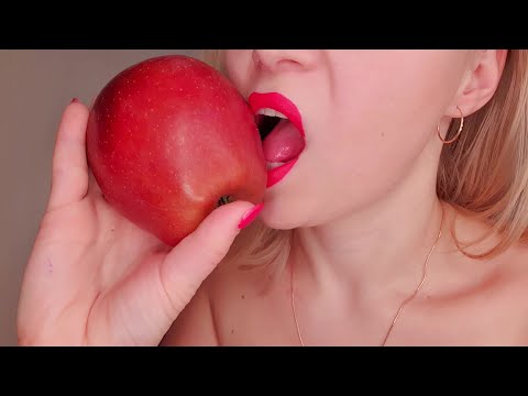 ASMR Watch me Eating a Big Red  Apple