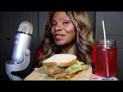 Save me Some Money Homemade Fried fish Sandwich ASMR Eating Sounds