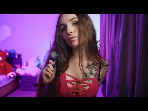 ASMR SPIT PAINTING & PLASTIC WRAP BRUSHING AND TOUCHING