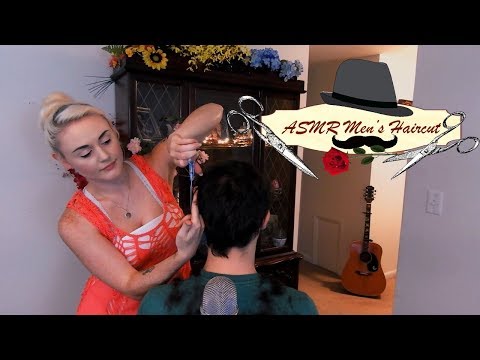 ASMR Real Mens Haircut - (Personal Attention) Scissor Sounds, Whisper, Cutting