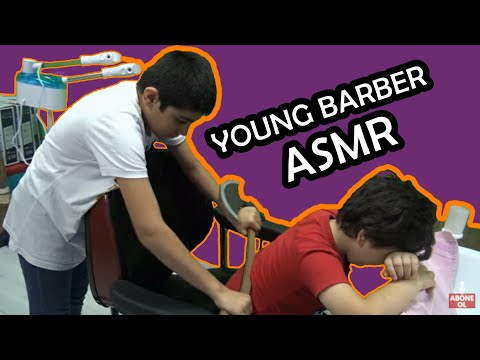 ASMR TURKISH YOUNG BARBER MASSAGE = HEAD , TOKSEN , BACK , ARM , FOOT , NECK , SLEEP , AXE MASSAGE