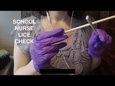 ASMR School Nurse Lice Check and Scalp Treatment.  Whispered.