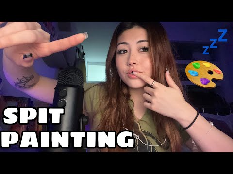ASMR - spit painting & prepping the canvas (your face) 🎨
