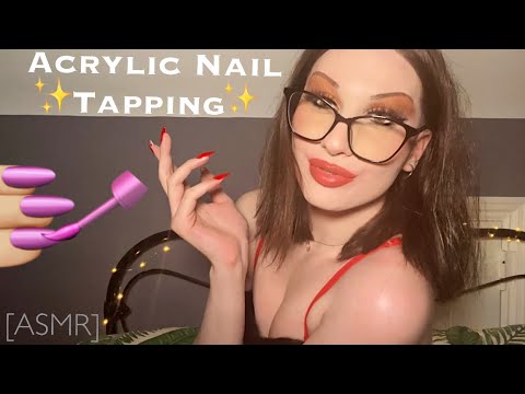 ASMR | Fast Acrylic Nail Tapping & Fluffy Mic Strokes (Mouth Sounds & Hand Flutters)