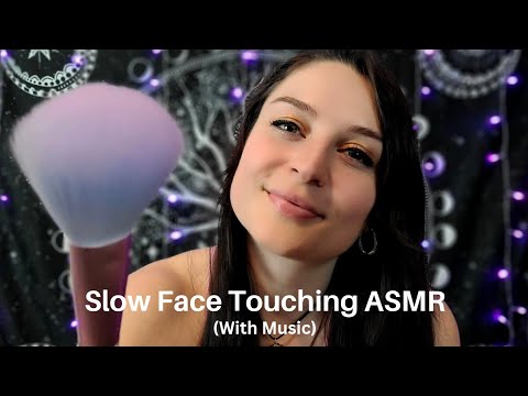 ASMR 4K Gentle Face Brushing W/Music | Slow Hand Movements | Sleep Cleanse | Clawing | Face Touching