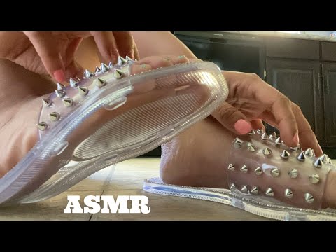 ASMR Tingly Slide Tapping/Scratching (feet warning)
