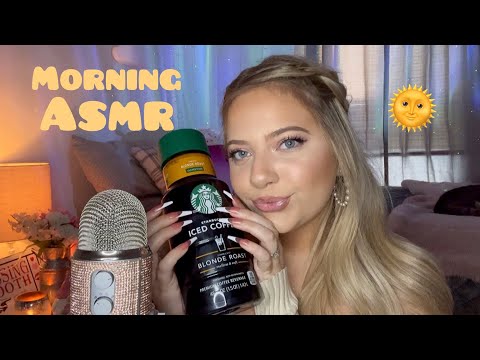 Morning Asmr to Help You Wake Up🌞 (Iced Coffee Making, Layered Sounds, Positive Affirmations)