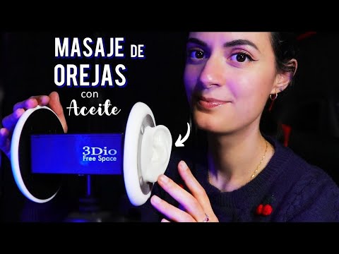 ASMR español MASAJE DE OREJAS con Aceite 👂🏻 |3Dio mic|