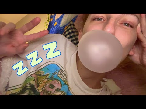 🖤 ASMR~ cozy, late night gum chewing ramble w/ light bubble popping 🖤