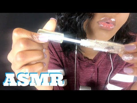 ASMR Lipgloss Application | Kisses, Pumping, Mouth Sounds, Lip Smacking, and Tapping For Relaxation