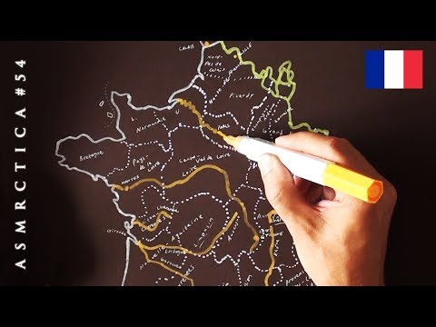 ASMR 1hr Drawing Map of France | Binaural Soft Spoken