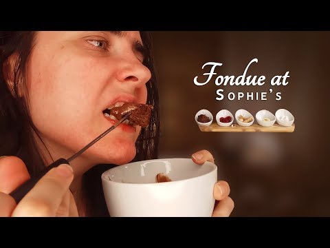 Preparing & Eating Fondue Together (at the Dessert Cafe) ASMR