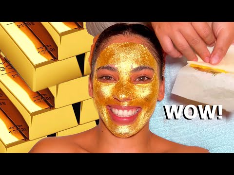 ASMR: I Tried a REAL 24K GOLD FACIAL for Glowing Skin!