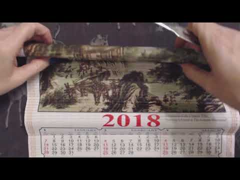 ASMR Whisper ~ Taiwan Scroll Calendar Show & Tell w/ Pointer