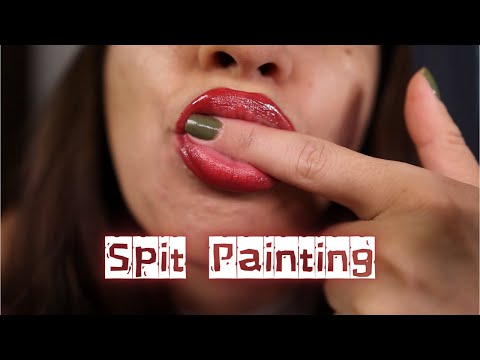 ASMR Mouth Sounds and Spit Painting - No talking