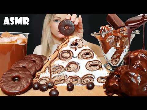 ASMR | SUB | HOMEMADE CREPE CAKE | Chocolate Dessert Mukbang | (SOFT EATING SOUNDS) 먹방 Oli ASMR