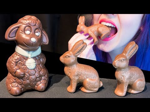 ASMR: Hollow Chocolate Figures | White & Dark Chocolate 🍫 ~ Relaxing Eating Sounds [No Talking|V] 😻
