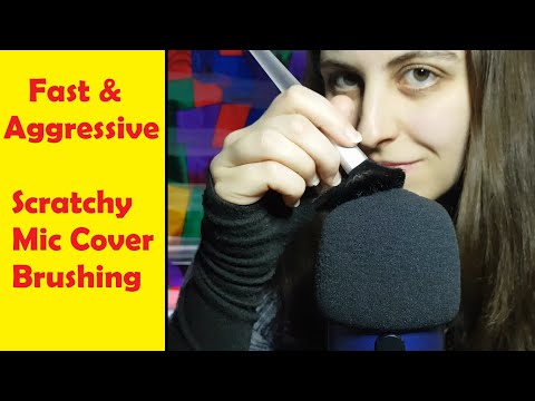 ASMR Fast & Aggressive Scratchy Mic Brushing - Aggressive Scratching All Around Your Head