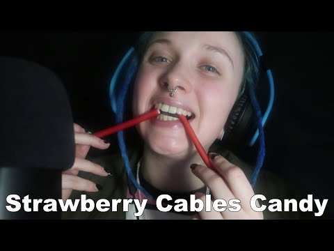 ASMR | Strawberry Cable CANDY | Chewing Sounds