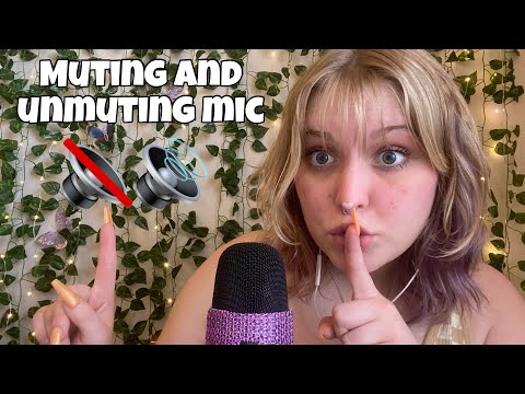 ASMR fast and aggressive mic muting and unmuting! scratching, tapping, fluffy mic, and others 🔊🔇