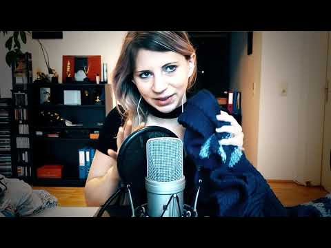 ASMR Whisper | Playing with scarfs and mumbling through the fabric