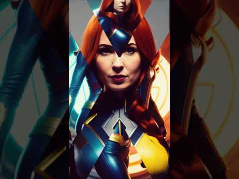 Нейросеть рисует Карен Гиллан Джин Грей X-Men / Karen Gillan Jean Grey X-Men