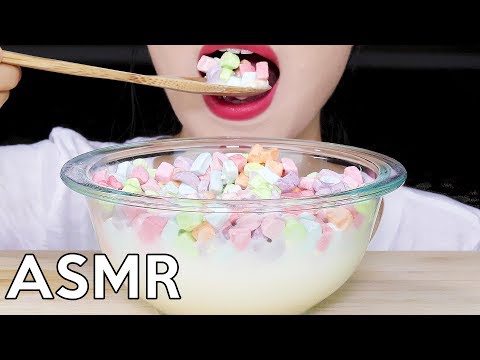 ASMR Marshmallow CEREAL *Crunchy* 마시멜로우 시리얼 리얼사운드 먹방 Eating Sounds