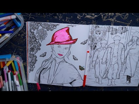 COLORING GIRL IN THE PINK HAT ASMR CHEWING GUM