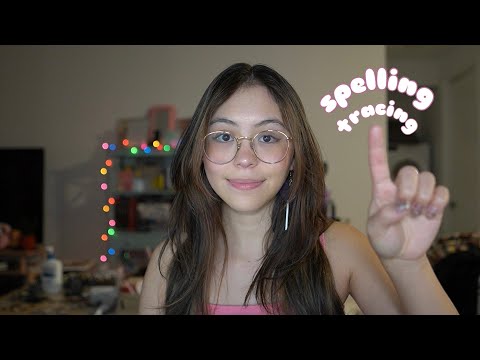 ASMR Air Tracing and Spelling (Mouth Sounds, Hand Movements/Sounds)