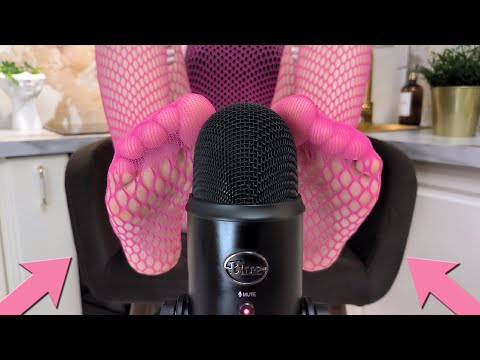 ASMR FEET TOUCH YOUR MIC & FISHNET STOCKINGS Scratching | Foot Sounds | No Talking