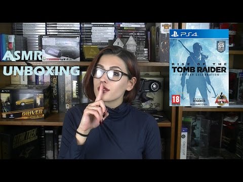 Let's play quietly ~ASMR~ Rise of the Tomb Rider PS4+ quiet unboxing | Amazing plastic sounds