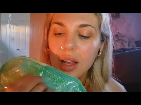 ASMR For anxious attachment 🫶 positive affirmations with bead mask tapping and sticky sounds ♡