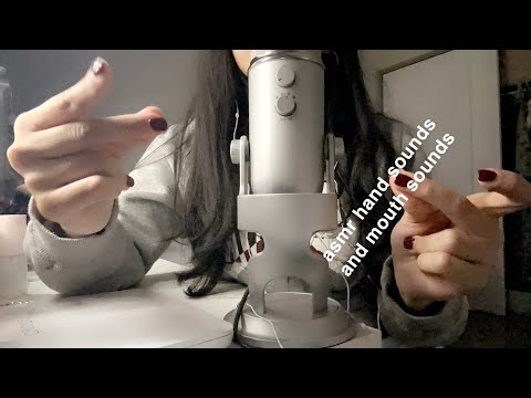 asmr hand sounds and mouth sounds
