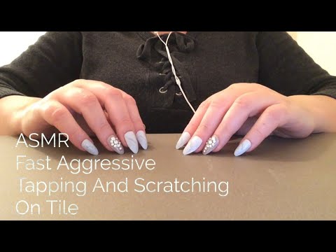 ASMR Fast Aggressive Tapping And Scratching On Tile
