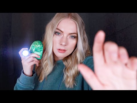 ASMR Crystals 💚 Inaudible/Unintelligible Whispers (Light Triggers, Hand Movements, Reiki)