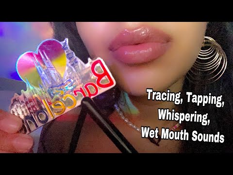ASMR~ Lofi Tracing, Wet Mouth Sounds, Tapping, Scratching w/ Soft Whispers