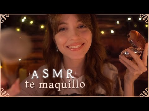 ASMR • Te maquillo en una cabaña en el bosque 🌲(Cuidado facial, cremas, maquillaje, brochas..)