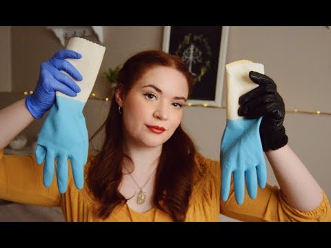 [ASMR] 🙌💥Rubber, Nitrile and Leather Glove Sounds (Mic brushing, cupping, tapping)