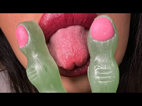 ASMR Licking Halloween finger lollipops 🧟‍♀️
