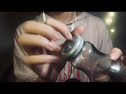 One Minute ASMR *tapping glass bottle & water sound* | ASMR ใน 1 นาที