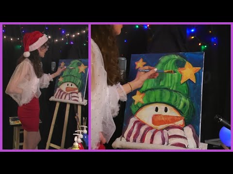 ASMR Holiday Painting A Snowman!
